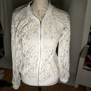 Perfect light lacey zip up sweater